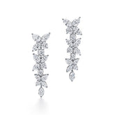 18k White Gold Moissanite Diamond Earrings Row Of Diamonds